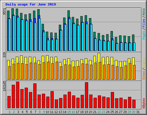 Daily usage for June 2019