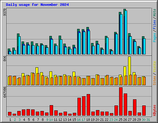 Daily usage for November 2024