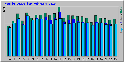 Hourly usage for February 2015