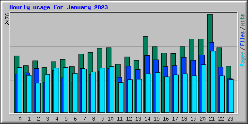 Hourly usage for January 2023